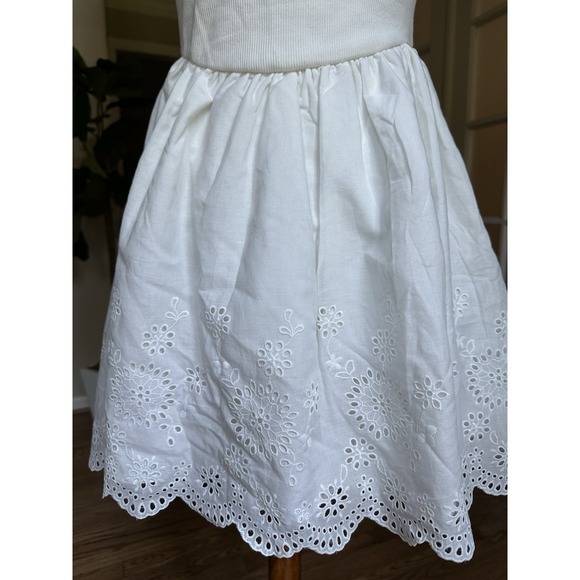 ZARA White Eyelet Embroidered Sleeveless Dress Size M NWT Summer Casual Cotton - Picture 2 of 9